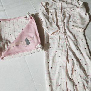 Gymboree Brand New Baby {Dashchund Hound} NWT 12-18 Month Romper, Used Blanket